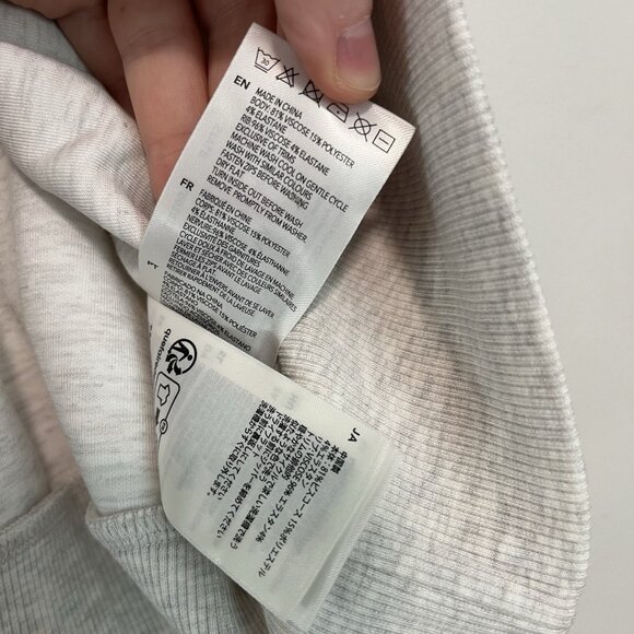 Varley Ritchie Short Sleeve Doublesoft Sweat Sweatshirt in Light Gray Size Large - Picture 5 of 8